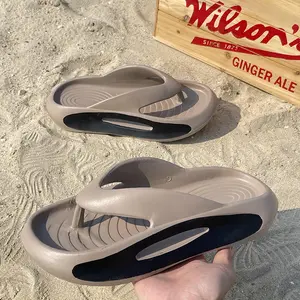 Slipper Fabrikant Nieuwe Aankomst Dikke Zool Eva Black Slipper Zomer Strand Filp Flop Slipper Voor Mannen