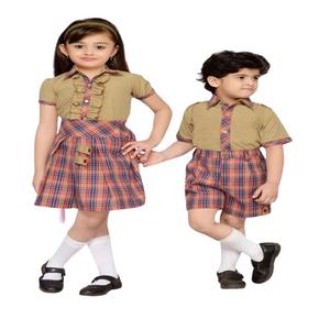 Envío a tiempo al por mayor de algodón cheques diseño uniforme escolar en la India/niñas vestido escolar/niños vestido escolar - Product Image 5