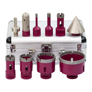 Tốc Độ Cao Thép 10Pcs Brazed Kim Cương Lõi Khoan Bit Thiết Lập Cho Phay Chamfer Trên Đá Granit Đá Cẩm Thạch Masonry Với Máy Mài Góc - Product Image 2