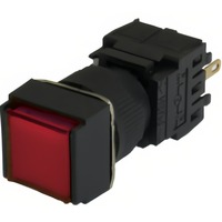 Interrupteur à bouton-poussoir momentané durable en plastique jaune-vert, 1NO1NC, à tête carrée encastrée, pour contrôle industriel