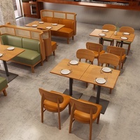 Mobilier de restauration professionnel et commercial robuste, canapé banquette modulaire en bois massif, style Asie du Sud-Est, et nouveau ensemble de table chinois