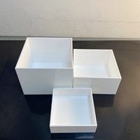 Boîte Blanche Carrée en Acrylique Personnalisée avec Logo pour Table, Présentoir Alimentaire de Buffet en Acrylique, Support pour Mariage et Événements