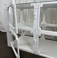 Clôture et cage pour animaux de compagnie d'intérieur à double couche transparente en ABS PET mobile sans fermeture pour chiens et chats