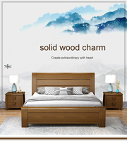 Lit en bois massif 1,8 m Lit Queen King 1,5 m Lit double Meubles économiques simples et modernes Chambre principale Rangement