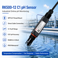 Transmisor de pH Sumergible con Carcasa de Vidrio+PC+ABS 0-60 ℃   RS485 Modbus de Amplio Rango de Temperatura para Monitoreo de la Calidad del Agua de Río