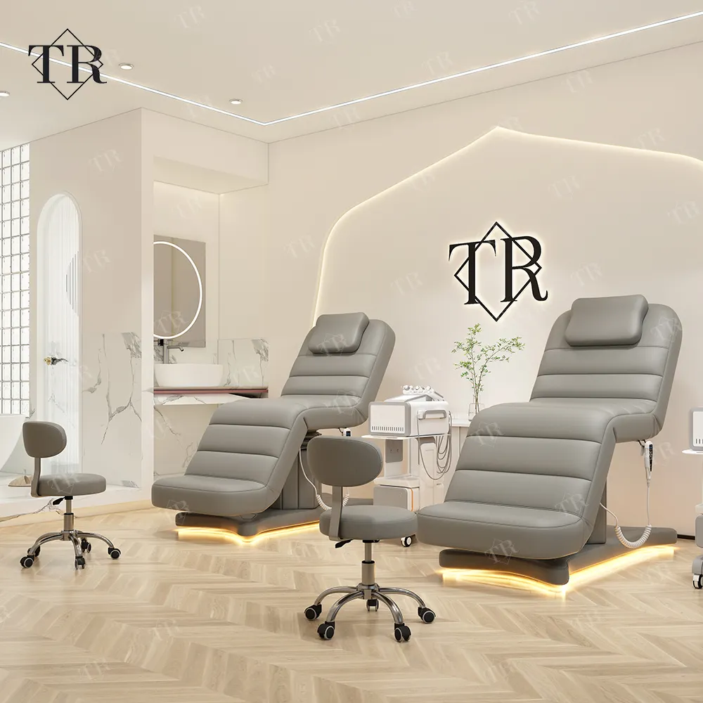 Turri Beauty Equipment Electric 3 Motors Newest Design Cosmetic Massage Bed Treatment Table Eyelash Cosmetic Facial Bed