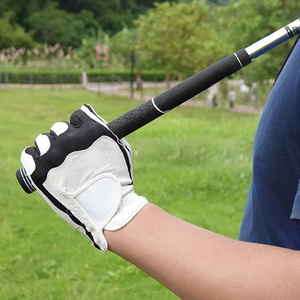 Gants de golf en cuir d'agneau respirants, antidérapants, personnalisables pour hommes et femmes, noir et blanc - Product Image 2