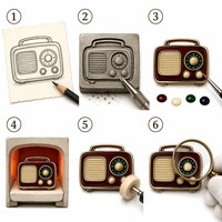 Broches personnalisées en émail dur en gros, badges de revers radio vintage, broches métalliques pour cadeaux rétro-technologiques – Fabricant