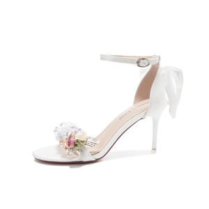 Sandales de <span class=keywords><strong>Mariage</strong></span> à Ruban d'Extérieur pour Femmes, Talons Hauts Stiletto Cheville en Soie et Caoutchouc, OEM/ODM, Vente en Gros - Product Image 3