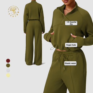 Conjuntos de tallas Grandes Para mujer ชุดวอร์ม<span class=keywords><strong>กางเกง</strong></span>ขากว้างและเซ็ตเสื้อสเวตเตอร์ปักตามสั่ง - Product Image 1