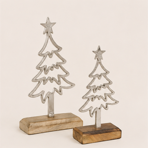 Fancy Design Home Decoration Sculpture Premium Quality Metal <b>Christmas</b> <b>Tree</b> Sculpture With Mango Wood <b>Base</b> <b>for</b> Tabletop Holiday - Product Image 6