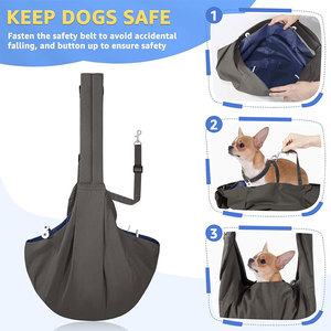 Transportín para perros con correa ajustable acolchada gruesa para el hombro, transportadores de mascotas para cachorros y <span class=keywords><strong>gatos</strong></span> con cinturón de seguridad de bolsillo con cremallera frontal - Product Image 5