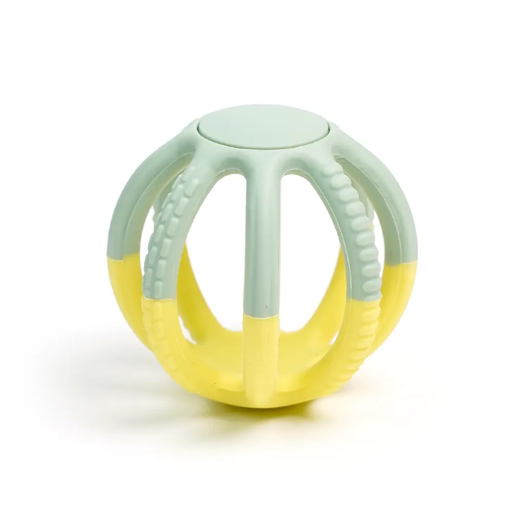 Bola de silicona segura para niños, juguete de felpa no tóxico, ecológico, para dentición