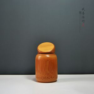 <b>Bamboo</b> Tea Canister Wooden Lid Storage <b>Container</b> For Tea Packaging Chongqing Origin Turning Carving Craft - Product Image 5