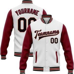 Chaquetas Letterman Personalizadas Fanscustom, Chaqueta Universitaria Blanca Personalizada, Chaqueta de Béisbol con Mangas de Cuero, Nombre y Número Cosidos, Ropa Deportiva - Product Image 5