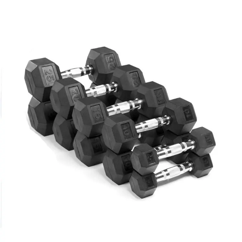 Dumbbell Bahan Karet/PU/TPU/ CPU Dumbbell Hex Dumbbell Dapat Disesuaikan untuk Gym