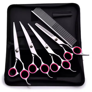 Di alta qualità professionale 5 pezzi Set 7 pollici in acciaio inox Pet toelettatura cesoie per toelettatura <span class=keywords><strong>cane</strong></span> forbice Set toelettatura <span class=keywords><strong>cane</strong></span> toelettatura strumento - Product Image 4