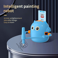 Juego de Regalo Educativo de Arte para Niños, Pizarra de Dibujo Electrónica y Robot de Dibujo, Divertido Juego de Aprendizaje, Suministros de Plástico para Niños de 4 a 6 Años