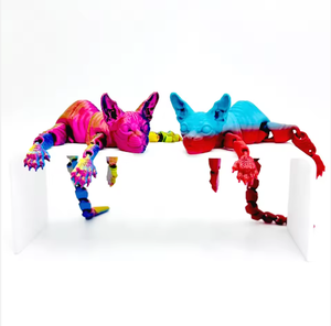 تماثيل مصغرة ثلاثية الأبعاد لقطط سيامية بدون شعر، تحف فنية مصنوعة يدويًا، زينة مكتبية - Product Image 5