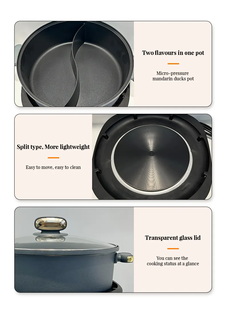 Multifunctional hot electric cooking pot high quality electric skillets non stick steamboat pot esay clean up electric skillet