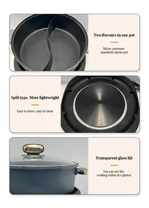 Multifunctional Hot Electric Cooking Pot High Quality Electric Skillets Non Stick Steamboat Pot Esay Clean Up Electric Skillet