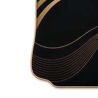 Tapis de sol de voiture noir et or 3D toutes saisons, tapis auto imperméables antidérapants, ensemble complet sur mesure