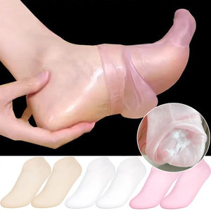 Vente en gros de 1 paire de chaussettes hydratantes en silicone pour pieds secs et gercés, chaussettes en gel pour spa - Product Image 1