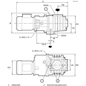 ปั๊มสุญญากาศอุตสาหกรรม Edwards EH250 A30106934 กำลังไฟ 2800 วัตต์ สำหรับงานแก๊ส ทำจากสแตนเลส - Product Image 3