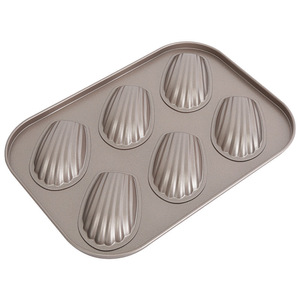 Shell Shaped 6 Cavity Madeleine Mold Carbon Steel Non Stick Cake Mold For Baking - Product Image 4