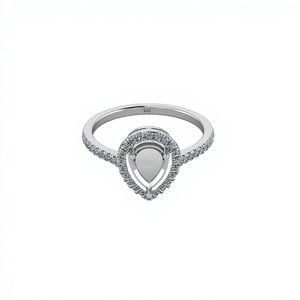 Genuino 925 Plata Semi montaje punta anillo de ajuste en blanco 6x8mm pera piedra preciosa cenizas resina joyería hallazgos joyería exportación - Product Image 1