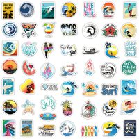 Autocollant décoratif personnalisé étanche Sports Cartoon Summer Beach Surf Time
