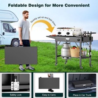 Table pliante en alliage d'aluminium pour l'extérieur, légère, durable, pour le camping, le barbecue, les meubles de parc