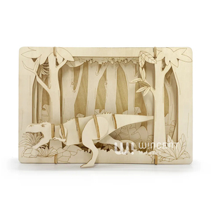 Wincent OEM ODM forniture artigianali tirannosauro T-REX fai da te modelli 3D cartolina bambini dinosauro puzzle fai da te giocattoli in legno 2024 - Product Image 5