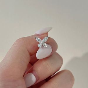 Dylam Spring Season Dainty Design Fine Top Jewellery 925 <b>Silver</b> D VVS1 Moissanite Stones Fly Butterfly <b>Stud</b> Earrings Jewelry - Product Image 3