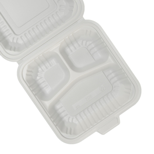 Tiya TO-Go กล่องอาหารกลางวันแบบใช้แล้วทิ้งพลาสติก3ช่อง8x8x3นิ้ว - Product Image 3