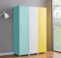 Vente chaude maison casier 3 portes couleur meubles chambre placard armoire métal acier inoxydable armoire