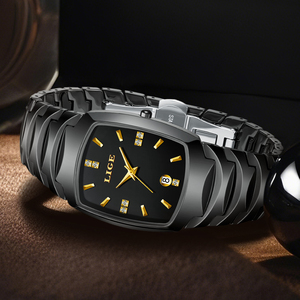 LIGE LG89187 Black <strong>Ceramic</strong> Square Diamond Women's Elegant Quartz Watch Luxury Wristwatch Gift Ladies Custom OEM Watch <strong>Box</strong> - Product Image 5