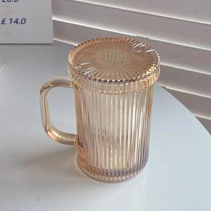 Gobelets en verre à rayures verticales simples de style InS, gobelets à eau pour la maison, gobelets pour le petit-déjeuner - Product Image 2