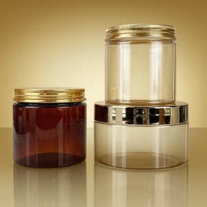 Pot cosmétique vide en plastique PET transparent ou dépoli de 25 ml et 30 ml, rose, pour crème visage et gommage corporel, avec bouchon en plastique - Product Image 1