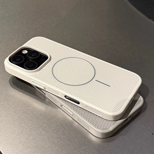 Coque de téléphone magnétique en maille nid d'abeille à dissipation thermique couleur bonbon simple ou coque rigide ultra-fine anti-chute pour iPhone 17, 16, 15, 14, 13 - Product Image 3