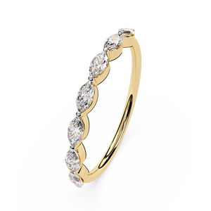 Bague de style Art Déco vintage avec diamant de laboratoire taille marquise et détails en milgrain - Product Image 6