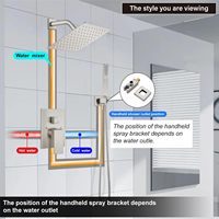 Système de douche pluie nickel brossé 10 pouces, ensemble de robinetterie murale pour salle de bain avec pommeau de pluie et douchette à main pour distributeurs