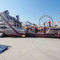 Tobogán Acuático Inflable Gigante de PVC con Forma de Barco Pirata para Exteriores, Garantía de 3 Años, Incluye Soplador, Kits de Reparación y Fácil Instalación