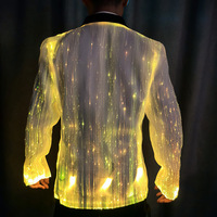 Vêtements en fibre optique à changement de couleur LED, veste lumineuse, vêtements en tissu à fibre optique, vêtements de scène pour les spectacles, vêtements pour les fêtes