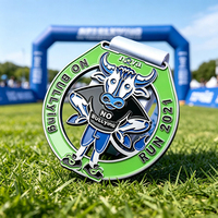 Médailles de sport personnalisées 3D en alliage de zinc pour marathon, plaquées or/argent/bronze, avec ruban durable, idéales pour les salons professionnels et les cadeaux promotionnels.