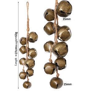 Ingrosso Retro in ferro incrociato a parete con corda di canapa campana di natale decorazione per la casa ciondolo stringa di natale ornamento in metallo artigianato - Product Image 2