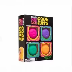 Ensemble de jouets miniatures en silicone souple pour doigts, motif chats mignons NeeDoh Teenie Cool Cats, unisexe, pour l'exportation - Product Image 1