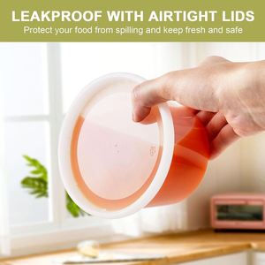 Contenants alimentaires PP sans BPA avec couvercles 8oz 16oz 32oz, hermétiques et étanches pour plats à emporter et préparation de repas - Product Image 4
