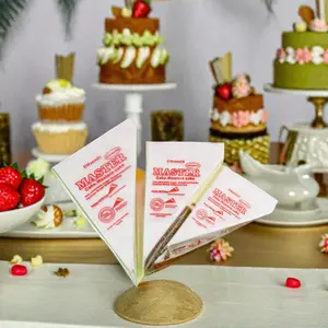 식품 학년 hdpe 소재 스몰 사이즈 식품 학년 내구성 플라스틱 일회용 생과자 가방 케이크 도구 파티 디저트 배관에 대한 빨간색