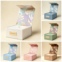 Boîte cadeau carrée à fermeture magnétique personnalisée, design gaufré, intérieur doublé d'éponge, couvercle écologique, emballage en carton rigide recyclable